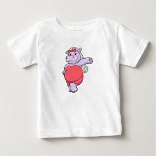 Nilpferd als Braut mit Schleier und Bogen Baby T-shirt