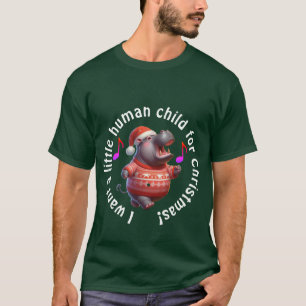 Nilpferd als Weihnachtsparodie T-Shirt