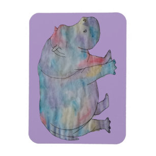 Nilpferd-Aquarell Magnet