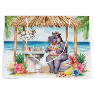 Nilpferd-Bikinisalon-Schild für Junggesellinnenabs Große Geschenktüte