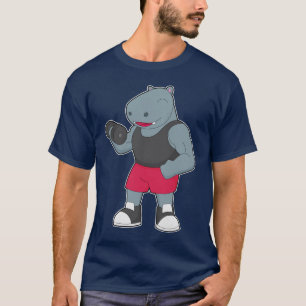Nilpferd Bodybuilder Hantel Bodybuilding T-Shirt