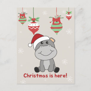 Nilpferd Frohe Weihnachten Wintertiere Nilpferde F