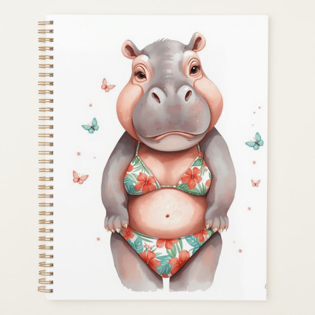 Nilpferd im Bikini Planer (Vorderseite)