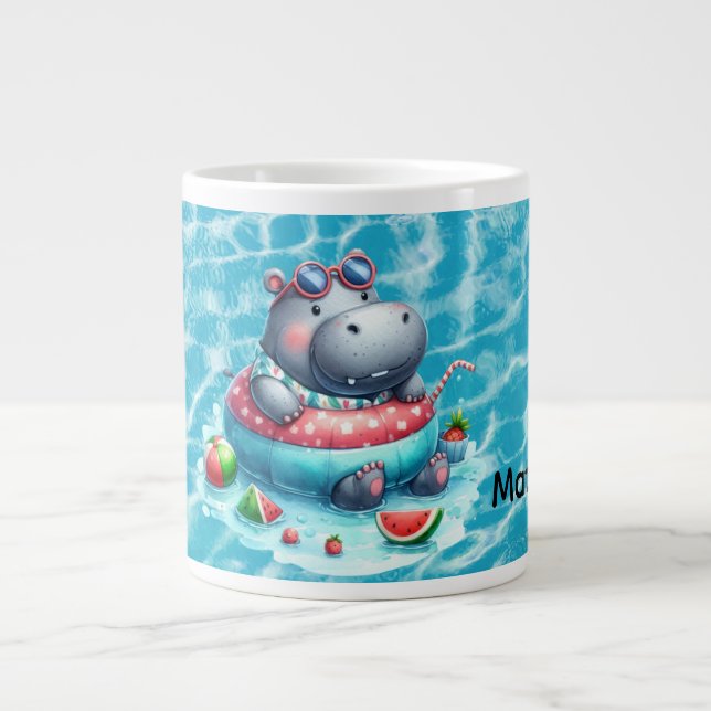 Nilpferd im Pool mit Namen Jumbo-Tasse (Vorderseite)