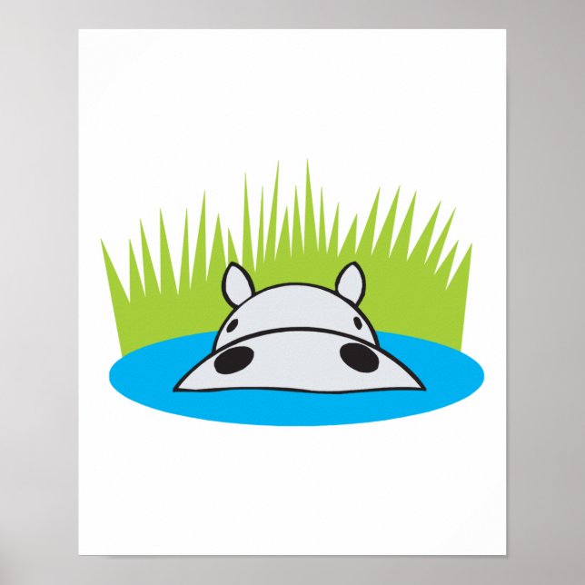 Nilpferd im Wasser Poster (Vorne)