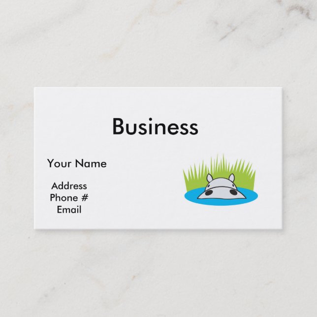 Nilpferd im Wasser Visitenkarte (Vorderseite)