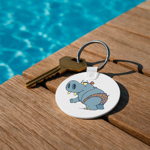 Nilpferd in einem Bikini Schlüsselanhänger