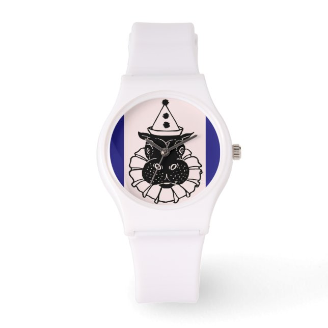 Nilpferd in einem Party Armbanduhr (Vorderseite)