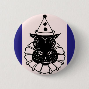 Nilpferd in einem Party Button