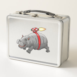 Nilpferd Jetpack Fahrt Metall Brotdose
