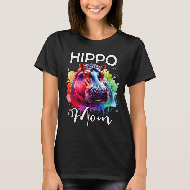 Nilpferd-Mama Nilpferd T-Shirt (Vorderseite)