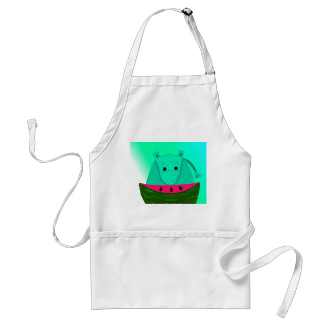 Nilpferd mit Wassermelonen-Scheibe Schürze (Vorne)