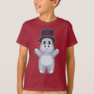 Nilpferd-Pflegezylinder-Hochzeit T-Shirt