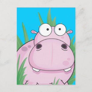 Nilpferd Postkarte