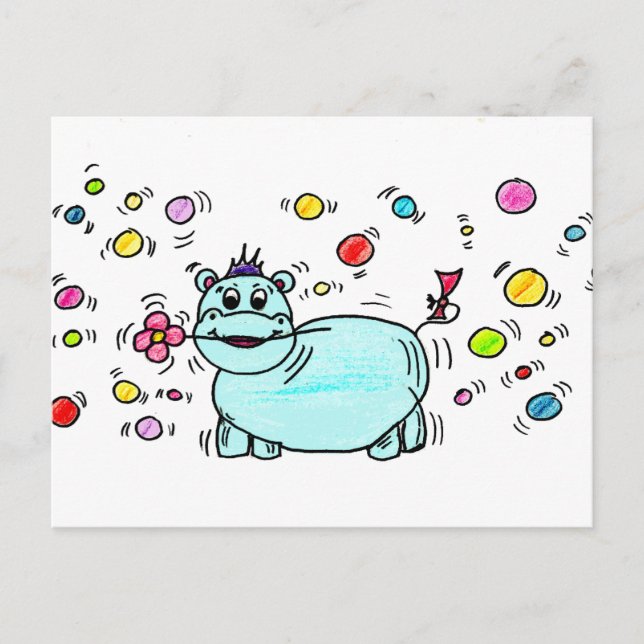 Nilpferd Postkarte (Vorderseite)