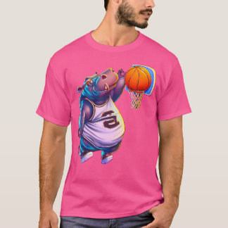 Nilpferd spielt Basketball Cool Lustige Nilpferde  T-Shirt