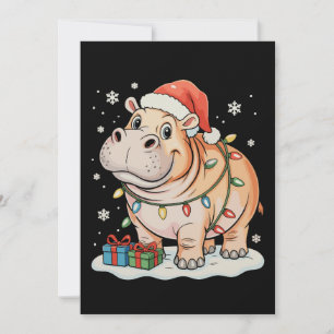 Nilpferdliebhaber Weihnachtslichter Xmas-Festtagsz Feiertagskarte