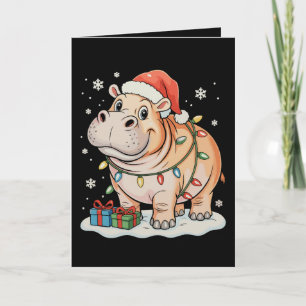 Nilpferdliebhaber Weihnachtslichter Xmas-Festtagsz Feiertagskarte