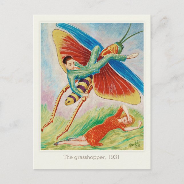 Nils von Dardel Grasshopper Gräshoppan 1931 Postkarte (Vorderseite)