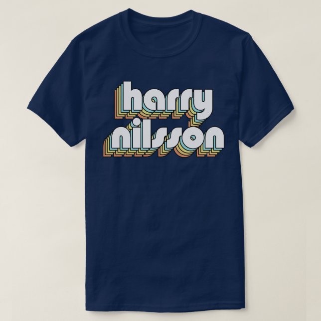 Nilsson Retro Rainbow Typografie Faded Style T-Shirt (Design vorne)