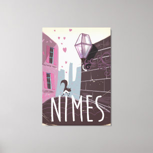Nîmes France Cartoon Leinwanddruck