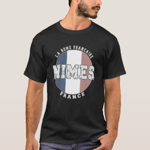 Nimes France, Vintage französische Flagge T-Shirt
