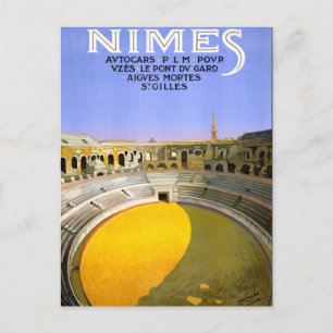 Nimes Frankreich Vintage-Reiseposter Restauriert Postkarte