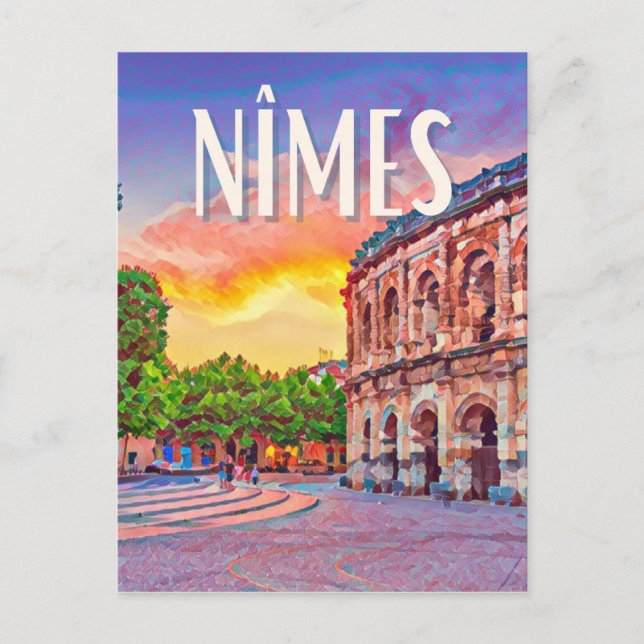 Nîmes Vintage Postkarte (Vorderseite)