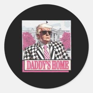Nimm America Back Daddy's Zuhause Funny Pink Donal Runder Aufkleber