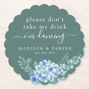 Nimm bitte meinen Drink nicht!   Blue Hydrangea Fl Untersetzer