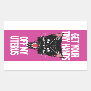 Nimm deine kleinen Hände von meinem Uterusaufklebe Rechteckiger Aufkleber