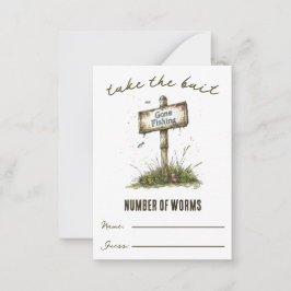 Nimm den Köder! Worm Guessing Game Mitteilungskarte