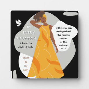 Nimm den Schirm des Glaubens Christlich auf Fotoplatte