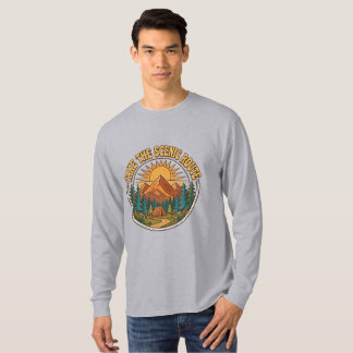 Nimm die landschaftlich reizvolle Route Grau T-Shirt