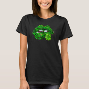 Nimm diese lustige grüne Lippen Leopard Print Tong T-Shirt