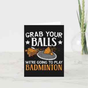 Nimm dir deine Hand, um Badminton Player zu spiele Karte