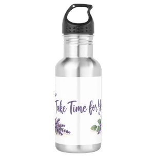 Nimm dir Zeit für Dich Lavendel-Wellness-Flasche Edelstahlflasche