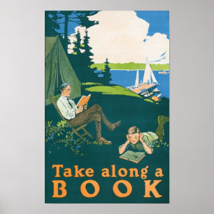 Nimm ein Buch mit (1910) Campingplakat von Magnus Poster