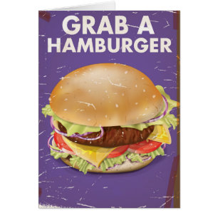 Nimm ein Hamburger Vintage-Lebensmittelposter.