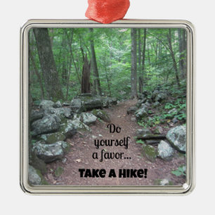 Nimm eine Wanderung! Silbernes Ornament