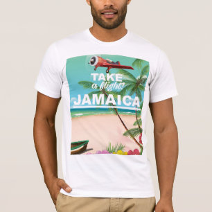 Nimm einen Flug! Jamaica Retro Urlaubsposter T-Shirt