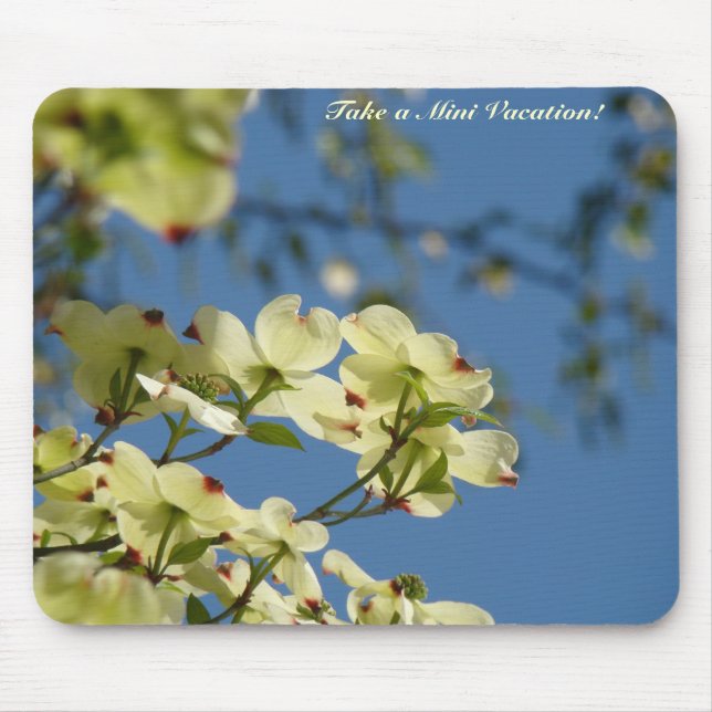 Nimm einen Mini-Urlaub! Mousepad Dogwood-Blume (Vorne)