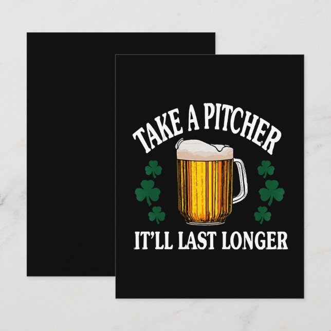 Nimm einen Pitcher, der länger dauern wird Begleitkarte (Vorne/Hinten)