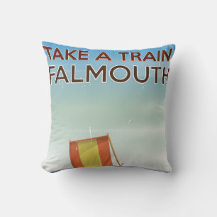 Nimm einen Zug Falmouth Cornwall Urlaubs Poster Kissen