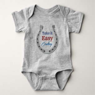 Nimm es einfach Cowboy Baby Strampler