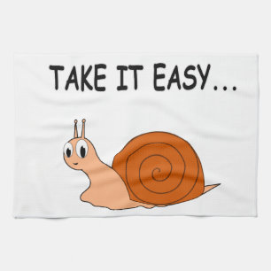 Nimm es leicht Niedlichen Cartoon Snail Geschirrtuch