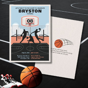 Nimm es mit aufs Spielfeld Basketball-Geburtstagse Einladung