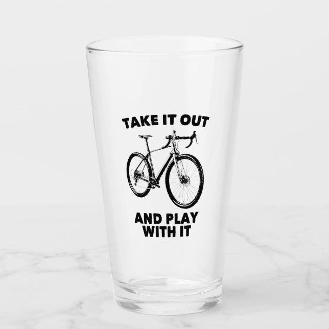 Nimm es raus und spiele mit ihm Fahrrad Glas (Vorderseite)