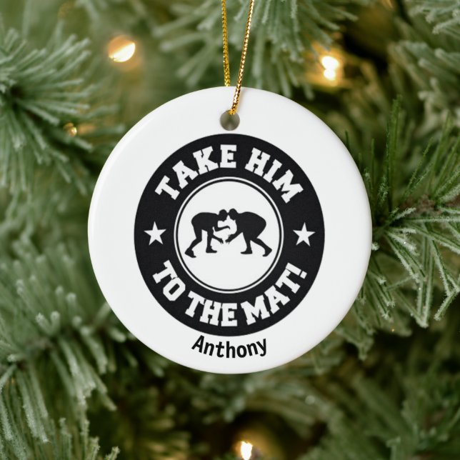Nimm ihn zur Matte! Wrestling Weihnachten Keramik Ornament (Baum)
