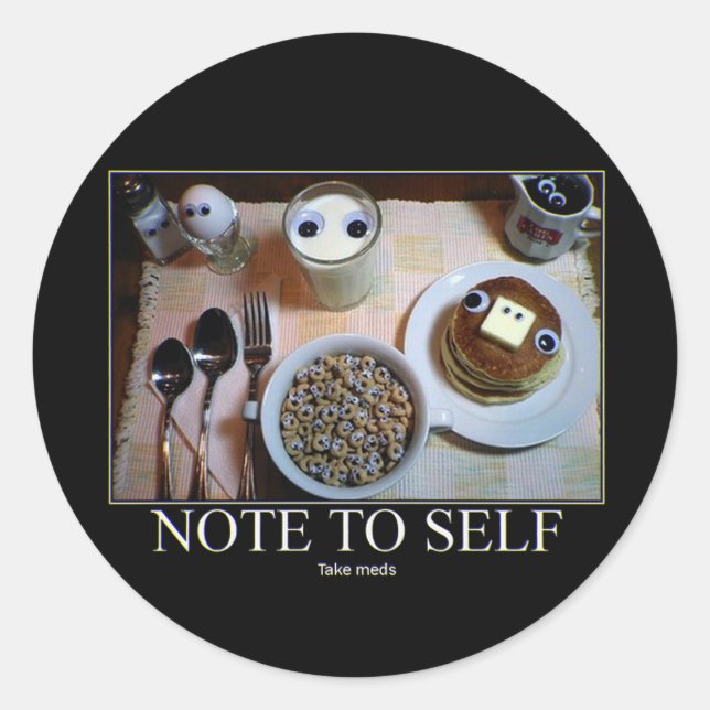 Nimm Meds! Runder Aufkleber (Vorderseite)
